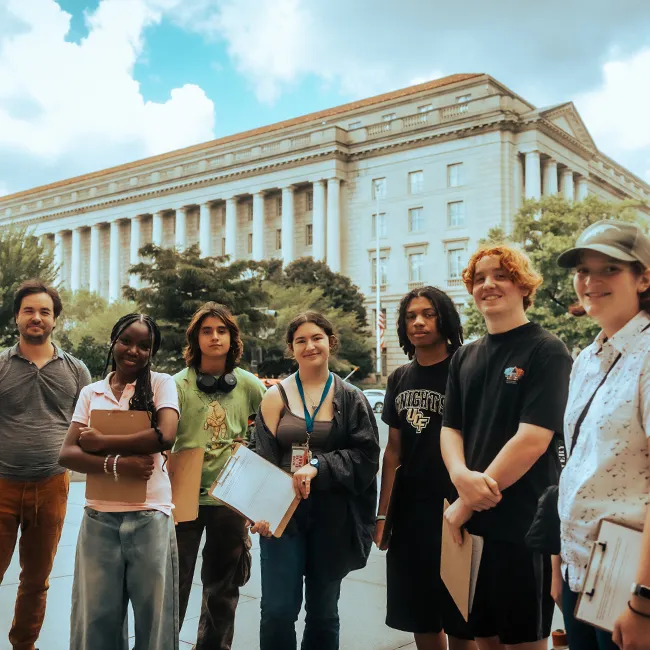 Templeton Academy students on a DC fieldwork excursion